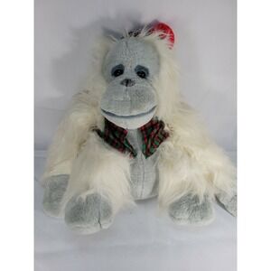 circus circus orangutan plush white and gray with Christmas Holiday hat and vest